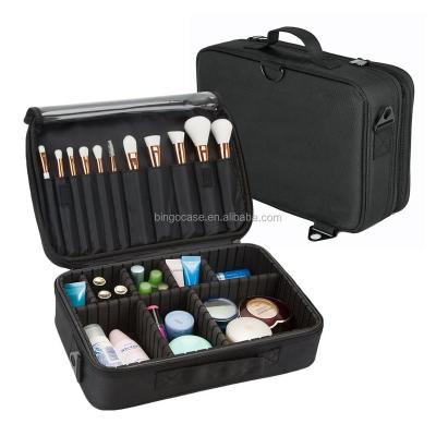 China Durable 3 Layers Cosmetic Organizer Kit Artist Storage Case Waterproof Makeup Bag Travel for sale