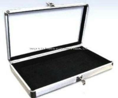 China Durable Aluminum Display Cases Boxes 50 Nuggets Jar Black Organizer Gems Body Jewelry for sale