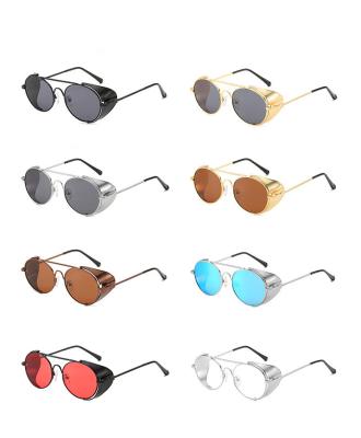 China Wholesale Eyewear Trade Sunglasses Ladies Round Frame Steampunk Sun Glasses Windproof Folding Sunglasses for sale