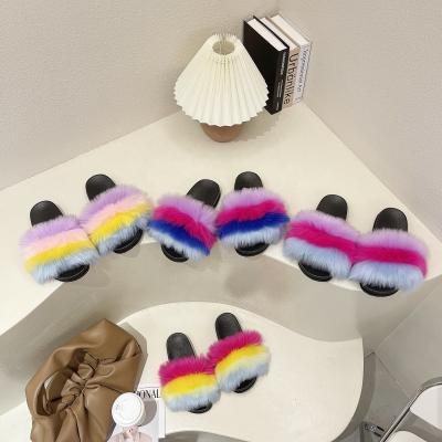 China Nice fashion trend quality women love outdoor slippers faux fur women's slippers Central Institute of Statistics fashion women's slipper new for sale