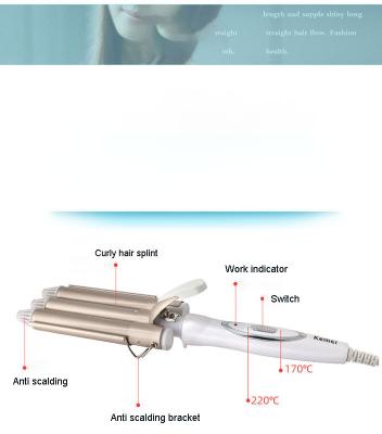 China Hot Selling Portable Hair Curler 3 Barrels Automatic Electric Hair Curler Barrel CIA Ceramic Hair Curler Triple Hair Curler Machine for sale