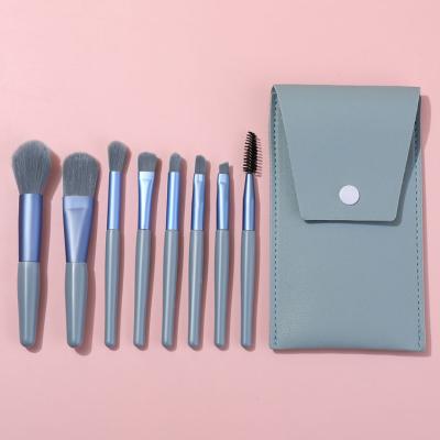 China 2021 Portable Mini Fan Makeup Brush Organizer Sky Blue Makeup Brush Makeup Brush Set With Box for sale