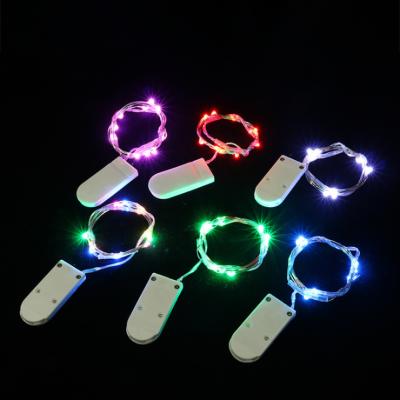 China String Light 1m 10 Led 2m 20 Led 3m 30 Led Button CR2032 Micro Copper Wire Battery Operated Halloween Led Fairy String Lights for sale