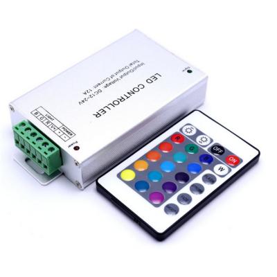 China Aluminum Manual IR 24 Keys RGB Remote Led Controller For RGB Led Strip Light And RGB Led Module 130*65*25mm for sale