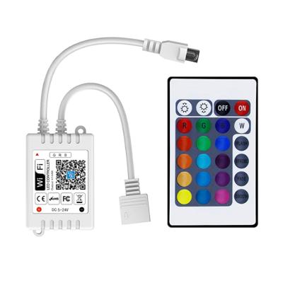 China Control Lights 24 Key Remote Control Systems Android IOS Smart WiFi RGB Led Controller For SMD 5050/2835 RGB Led Strip Light for sale