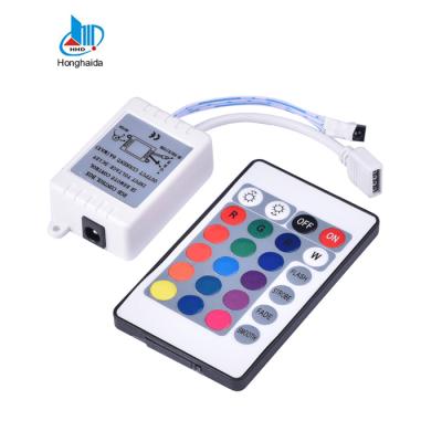 China Factory Sale 24 Key RGB Led Controller IR Remote Controller 12-24v RGB Led Strip Controller 61*35*22mm for sale