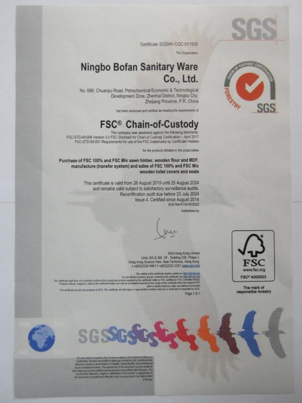 FSC - Ningbo Bofan Sanitary Ware Co., Ltd.