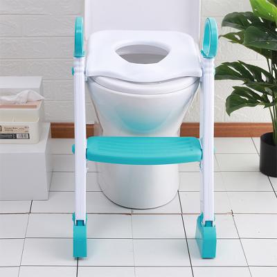 China Folding Toilet Seat with Ladder for Babies Infant Potty Kids Toilet Training Seat Ladder Baby Toilet Seat with Adjustable Ladder for sale