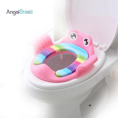 China New Design Toilet Trainer 2021 Kids Colorful Baby Toilet Seat Soft Potty Seat Reducer With Handle Adapter Kids Toilet Training Seat for sale