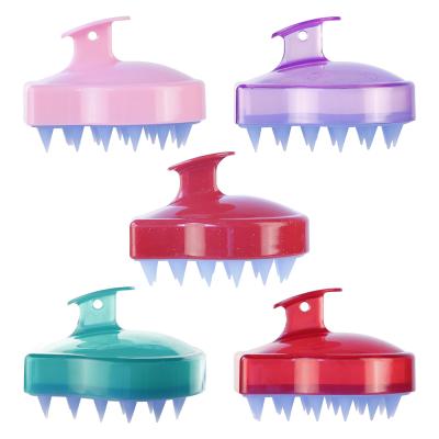 China Plastic Adult Massage Shampoo Brush Silica Gel Teeth Hair Cleaning Brush Bath Scratching Tools Hair Shampoo Brush for sale