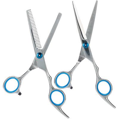 China Blue Right Handed Scissors Tooth Scissors Barber Scissors Fringe Trimmer Hair Tools for sale