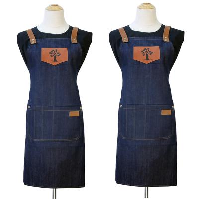 China Hairdresser Cloth Skirt Workwear Hairdresser Dyeing Apron Old Professional Advantageous Japanese Denim Barber Cloak Beauty Salon Apron for sale