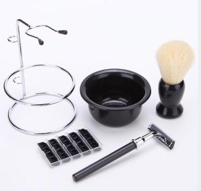 China Wanmei Salon Men Facial Beard Shaving Brush Design Cleaning Shaving Brush and Bowl Set for sale