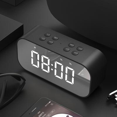 China Portable Wireless Handsfree Call Time Call LED Display Phone Mirror Function USB Alarm Clock Vibrating Speakers for sale