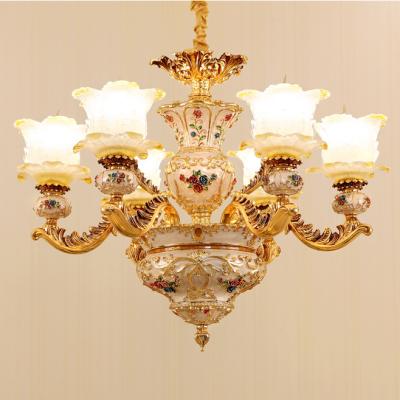 China Elegant European Style Zinc Alloy Villa Hotel Dining Living Room Crystal Chandelier for sale