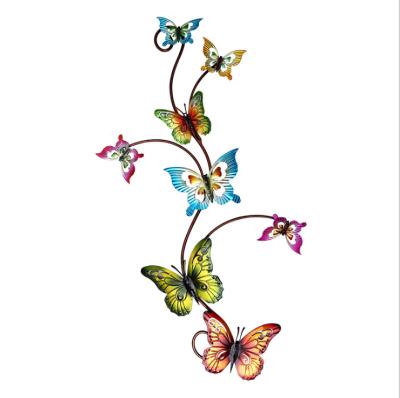 China Durable Vivid Multicolor Art Decoration Metal Butterfly Wall Home Decor for sale