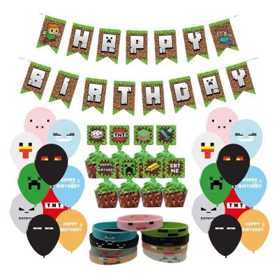 China DJTSN 87 PCs Miner Theme Pixel Style Gamer Birthday Gifts Handmade Decoration Consumables Bundle for sale