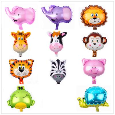 China Promotional Mini Festival Party Decoration Toy Cartoon Animal Head Foil Balloon Toy DJTSN Shape Foil Balloon Wholesale for sale