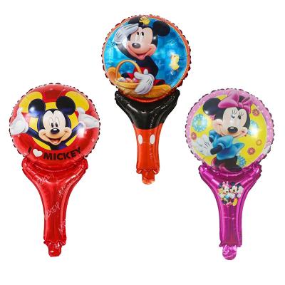 China Hot sale gift toy Minnie sticker foil balloon cartoon hand hold flapper bangbang foil balloon for kid's toy for sale