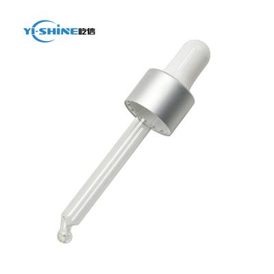 China Non Spill Matte Silver Oil Dropper Pipette Essential Oil Glass Dropper Cap for sale