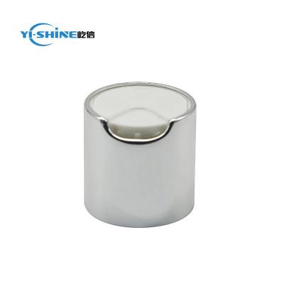 China Non Reverse 24/410 Silver Screw Press Disc Top Cap Plastic Cap For Bottle for sale