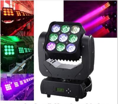 China Infinite Rotating Moving Head Beam Light LED 9 PCS * 10 W Matrix Pixel For Stage Show Party for sale