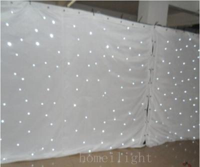 China Pure White 3 *4m  LED Backdrop Light Star Cloth Curtain In Wedding Party Decoration for sale