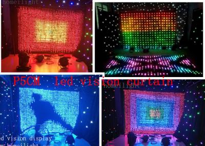 China RGB Fireproof  LED Video Curtain , Bar / Concert DJ LED Backdrop Curtain for sale