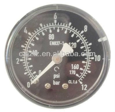 China Y40ZA-12bar Plastic Pessure Gauge with Black Case or Plastic Case, Plastic Snap-in Len, Back Connction 1.5