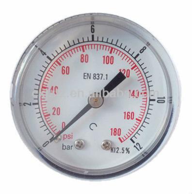 China Y40ZA-12bar Plastic Pessure Gauge with Black Case or Plastic Case, Plastic Snap-in Len, Back Connction 1.5