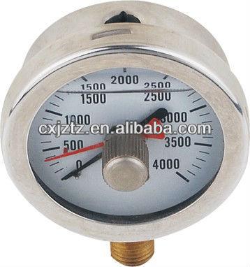 China 63mm Glycerin Filled 2.5 Pressure Gauge With Red Active Gauge Oil Filled Pressure Gauge 2.5