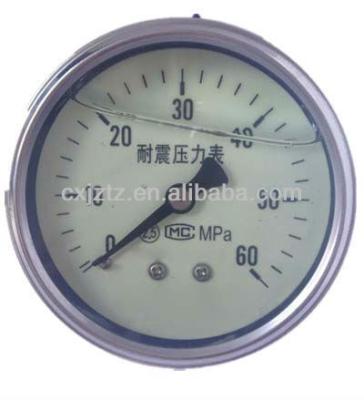 China YN63ZCL Liquid Filled Manometer Back Connection 63mm (2.5