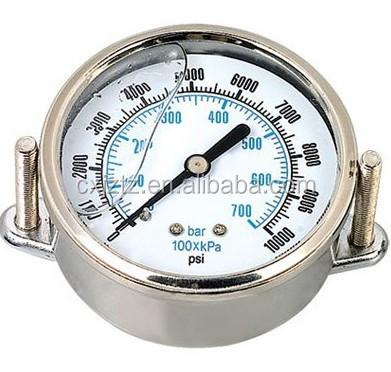 China 63mm Back Rack 304 Stainless Steel Vibration Resistant Pressure Gauge With U-flange Y63-009 for sale