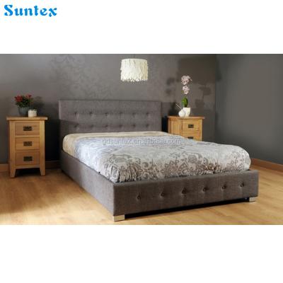 China Simple Elegant Hot Sale Upholstered Bed Button Fabric Tufted Bed for sale