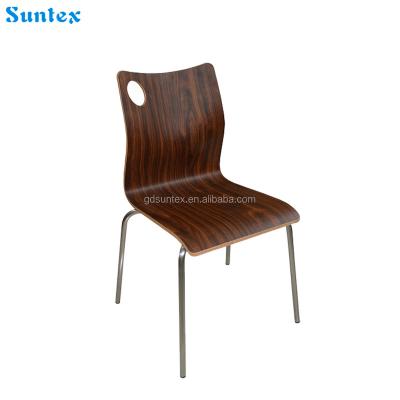 China Restaurant Chair Curved Back Stackable Restaurant Dining Chair for sale