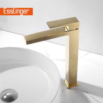 China Luxurious Royal Single Lever Single Lever Higher Hole Single Lever Basin Kitchen Bathroom Faucets Gold Water Saving Basin Faucet Metered t for sale