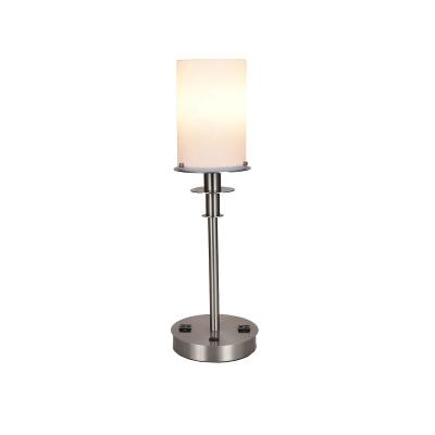 China Lighting Functions Bedside CE Certified Acrylic Desk Lamp Led Table Light With Nickel Brushed Base For Modern Hotel Decoration for sale