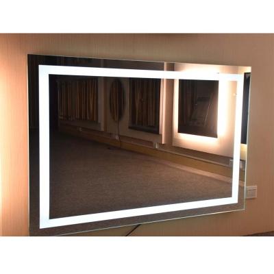 China Hot Seller Luxury Rectangle Hotel Bathroom Mirror LED Lighted Bathroom Mirror for sale