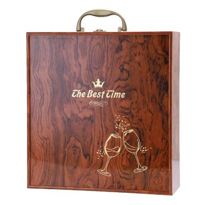 China Fast Gift Delivery Customized Luxury Whiskey Craft Wine Packaging Gift Box Recyclable Wooden Box for sale