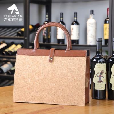 China Professional Beauty Gift Box Red Wine Red Wine Low MOQ PU Wine Box Foldable Wine Bag for sale