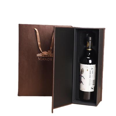 China Cheap Recyclable Custom Design Champagne Gift Box Cardboard Wine Box With Paper Bag for sale