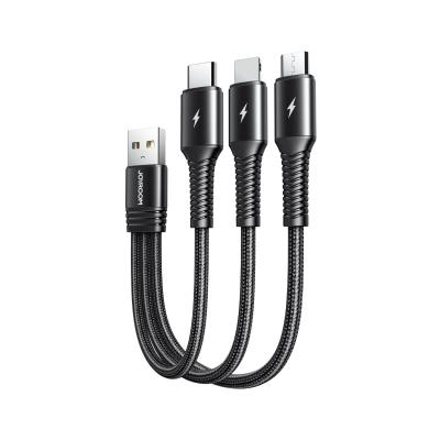 China Responsive and flexible joyroom usb short 3in1 fast cable charging usb cable 3in1 for sale