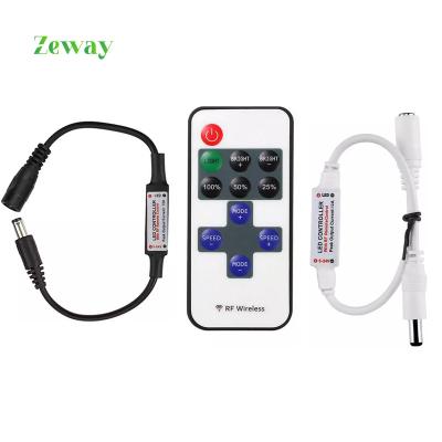 China DC 5-24V 11Key Wireless Remote Led Strip RF PWM Light Single Color Led Dimmers 12V For Led Lights for sale