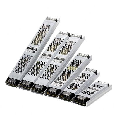 China LED Lighting 12/24V Slim Driver Ultra Thin Switching Power Supply Lighting Transformers 60W 100W 150W 200W 300W 400W Driver For LED Strip AC190-240V for sale