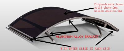 China Rainbow Awning With Polycarbonate Solid Or Hollow Sheet for sale