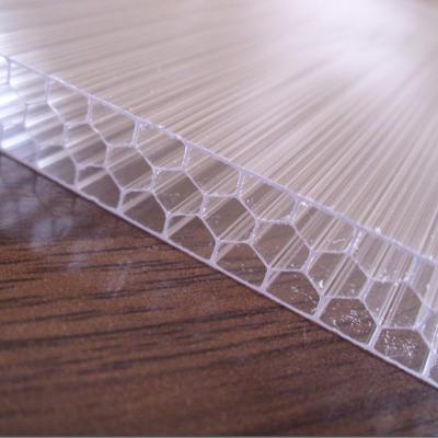 China 3mm-20mm Modern Design PC Multilayers Honeycomb Sheet For Architecture And Construction Against Heavy Rain for sale