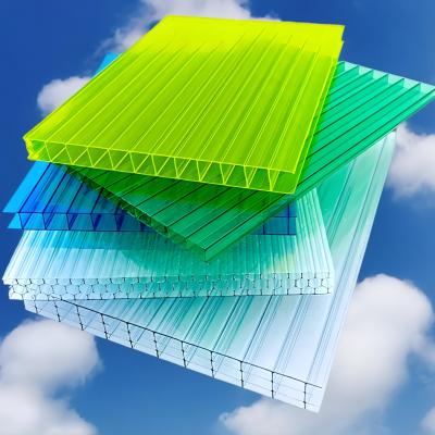 China 3 Wall 4 Wall Twin Wall Honeycomb Hollow Polycarbonate Sheets For Roofing Wall Panel Canopy for sale