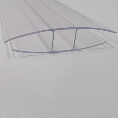 China Clear Customizable Plastic H Shape Profiles for 4mm to 16mm Polycarbonate hollow sheet for sale