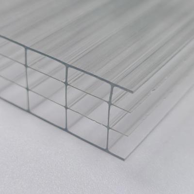 China OEM transparent 20mm Four-Layer Plastic Polycarbonate hollow Sheet with Excellent Thermal Insulation and Impact Resistance for sale