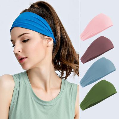 China New Fashion Polyester Sports Headband With Sports Hair Accessories Sweat-absorbent Wide Headband for sale